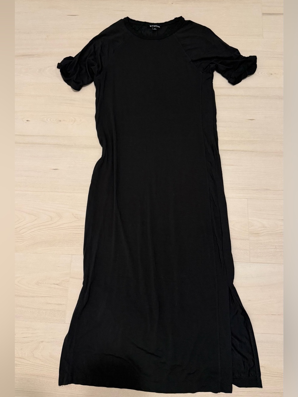 Whistles Black Midi T-Shirt Dress